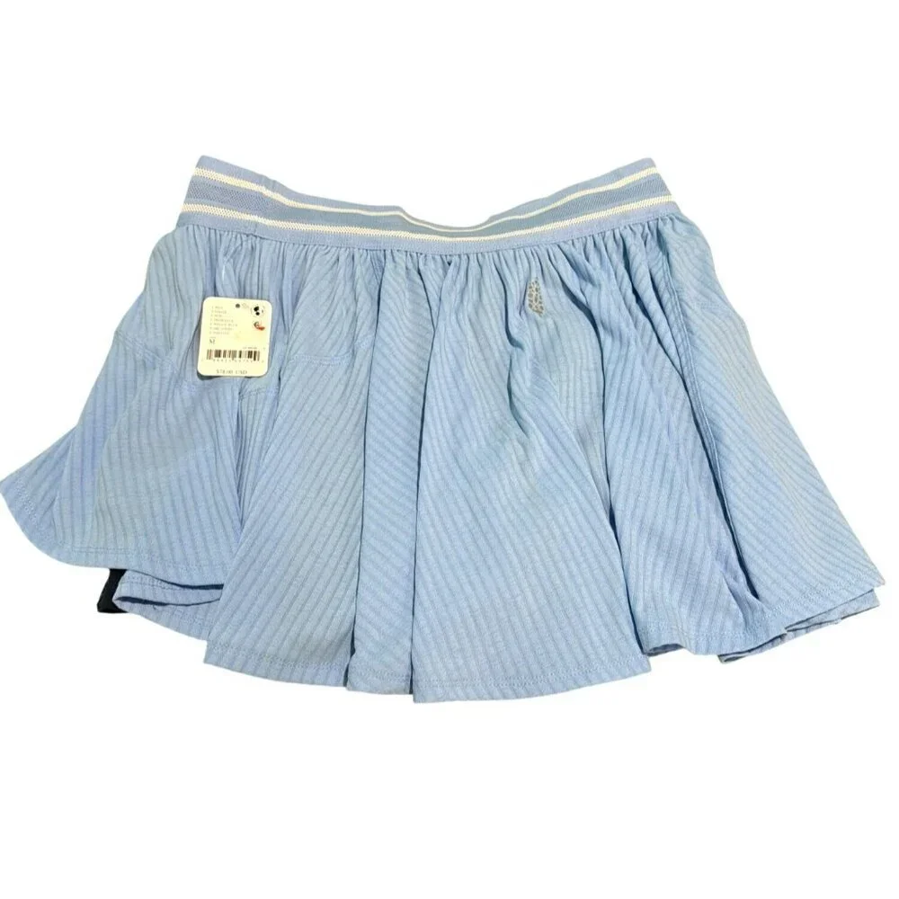 Free People Sultry Skort Medium New Built in Pocket Shorts Blue